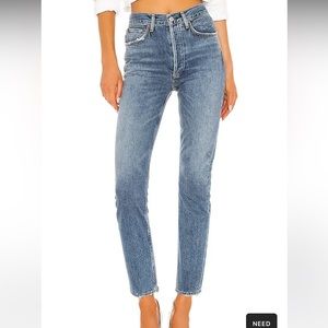 Agolde Riley High Rise Straight Crop, Frequency Size 26